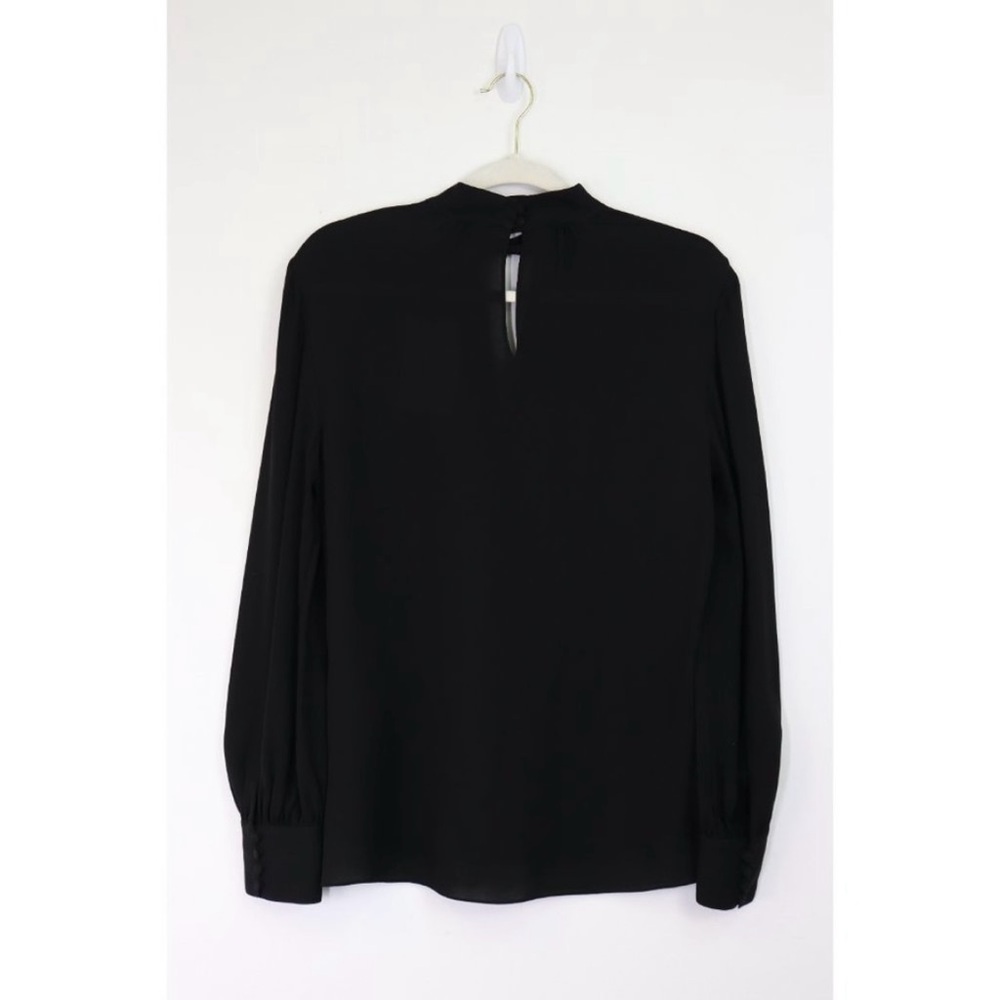 Theory Neck Band Blouse in Black Silk, Size Small - Picture 8 of 14